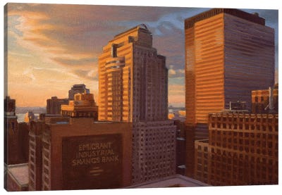 View From City Hall At Sunset Canvas Art Print - Nick Savides