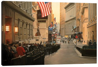 Wall Street, Early Morning Canvas Art Print