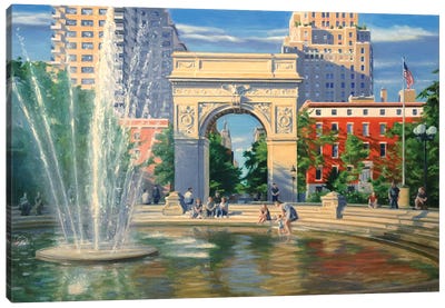 Washington Square Canvas Art Print - City Park Art