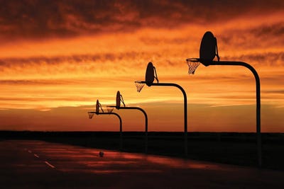Hoops by Steve Toole framed canvas print