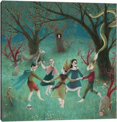 Children Of The Forest Canvas Art Print - Alefes Silva