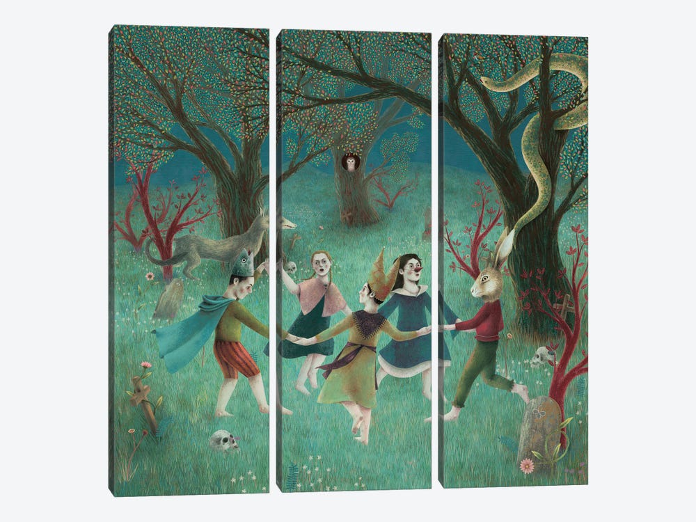 Children Of The Forest by Alefes Silva 3-piece Canvas Wall Art
