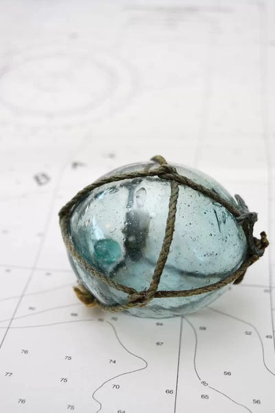 Savanah Plank: Glass Fishing Float On Chart by Savanah Plank