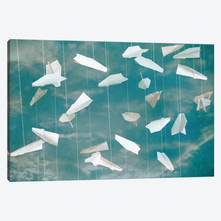 White Paper Planes II Canvas Print #SVR355} by Larisa Siverina Canvas Art Print