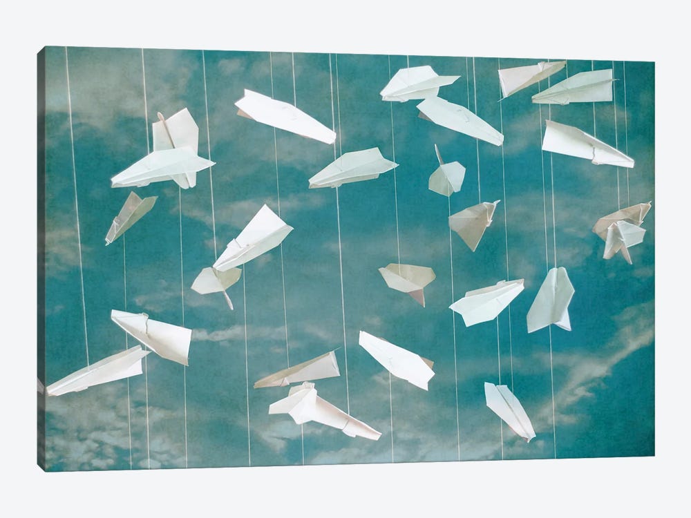 White Paper Planes II by Larisa Siverina 1-piece Canvas Artwork