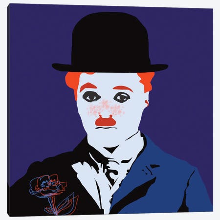Charlie Chaplin Canvas Print #SVR357} by Larisa Siverina Art Print