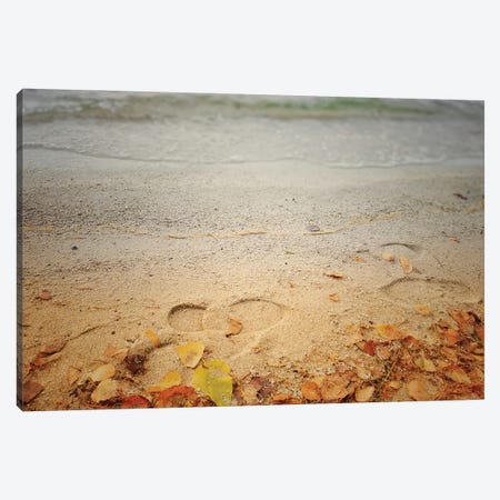 Footprints In The Sand Canvas Print #SVR54} by Larisa Siverina Canvas Wall Art