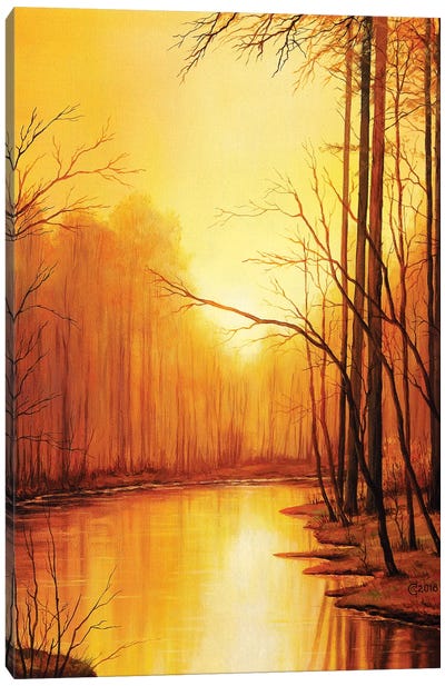 The End Of Autumn Canvas Art Print - Mellow Yellow