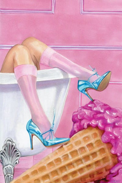 Preppy Pop Art: Pink Ice Creame by Svetlana Balta