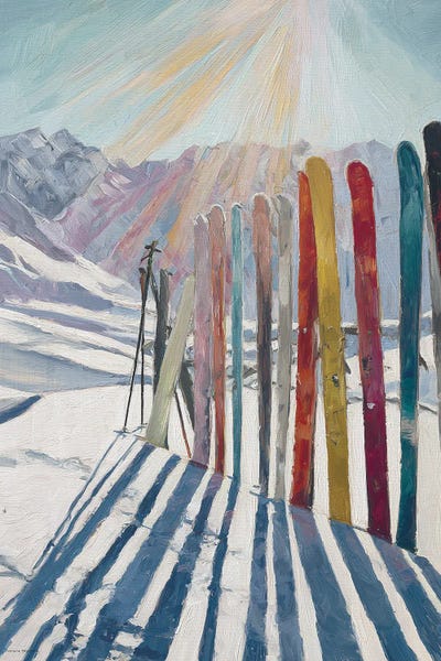 Svetlana Aleinikova - Framed Fine Art Prints: Sunbeams And Skis by Svetlana Aleinikova