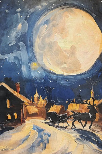 Svetlana Aleinikova: Moonlit Sleigh Ride by Svetlana Aleinikova