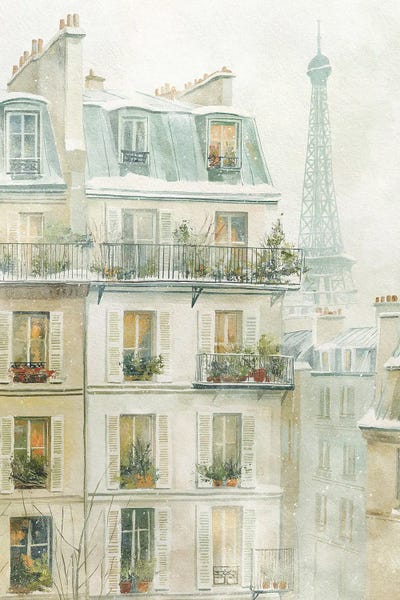 Canvas Art Prints: Eiffel Noel by Svetlana Aleinikova