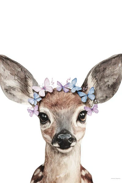 Canvas Print: Fawn And Butterfly Wings by Svetlana Aleinikova