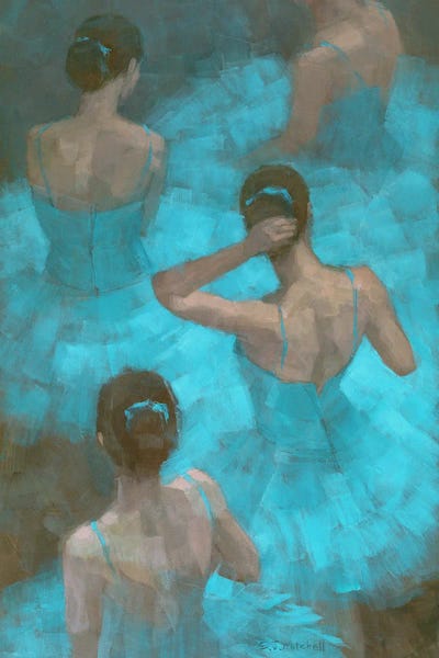 Steve Mitchell: Ballerinas In Blue by Steve Mitchell