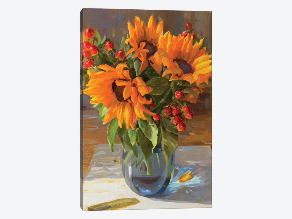 Golden Sunflowers by Svetlana Zyuzina 1-piece Canvas Art Print