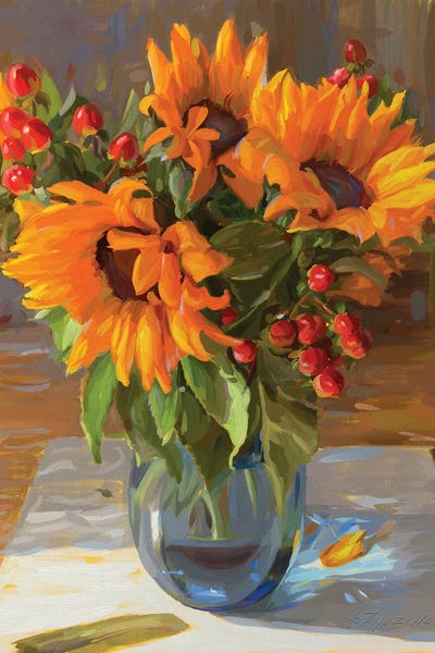 Contemporary Fine Art: Golden Sunflowers by Svetlana Zyuzina