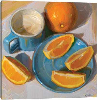 Sunshine On A Plate Canvas Art Print - Orange Art