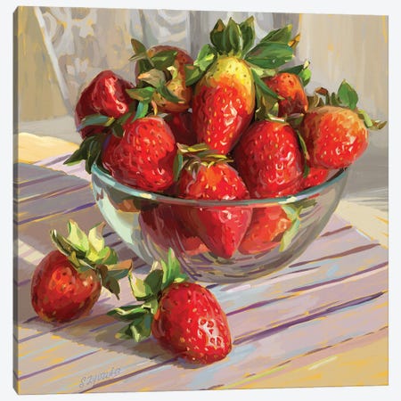 Strawberry Morning Canvas Print #SVZ17} by Svetlana Zyuzina Canvas Artwork