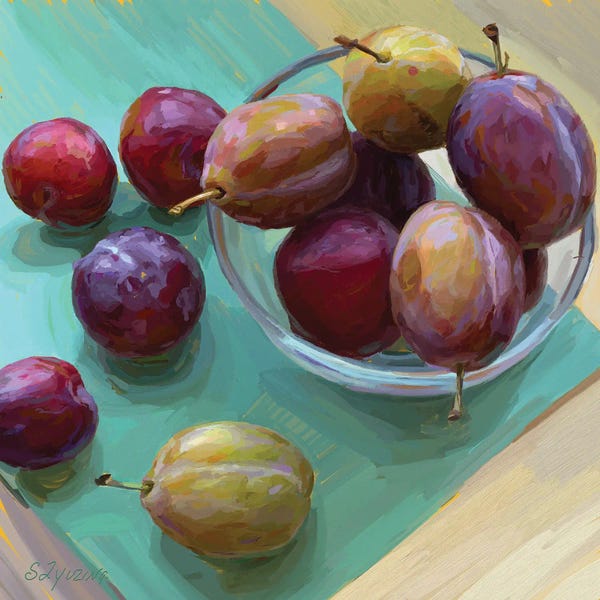 Svetlana Zyuzina: Plums In A Bowl by Svetlana Zyuzina