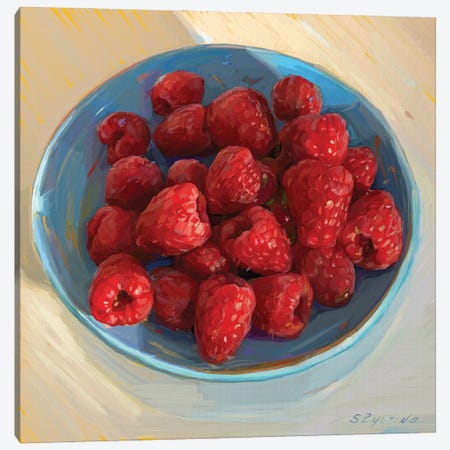 Happiness Is A Bowl Of Fresh Raspberries Canvas Print #SVZ28} by Svetlana Zyuzina Canvas Art
