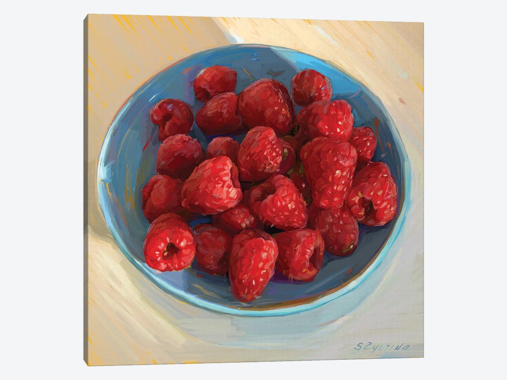 Happiness Is A Bowl Of Fresh Raspberries by Svetlana Zyuzina 1-piece Art Print