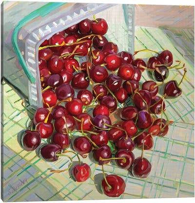 Freshly Picked  Up Cherries Canvas Art Print - Cherry Art