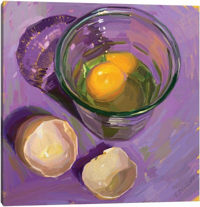Breakfast Prep Canvas Art Print - Egg Art