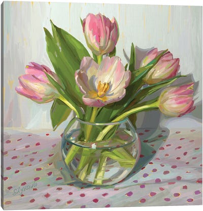 First Tulips Of The Season Canvas Art Print - Svetlana Zyuzina