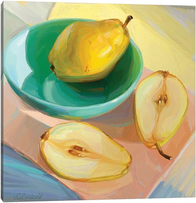 Pair Of Pears Canvas Art Print - Similar to Georgia O'Keeffe
