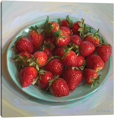 Farmer Market Strawberries Canvas Art Print