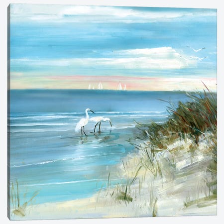 Shore Fishing Canvas Print #SWA106} by Sally Swatland Canvas Print