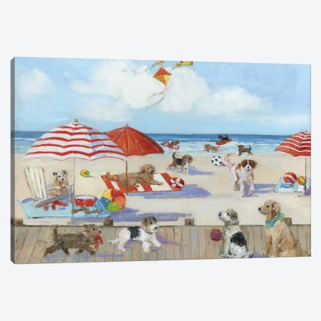 Beach Bark Park II Canvas Print #SWA124} by Sally Swatland Canvas Print