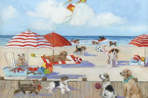 Large Coastal Art - Canvas Prints: Beach Bark Park II by Sally Swatland