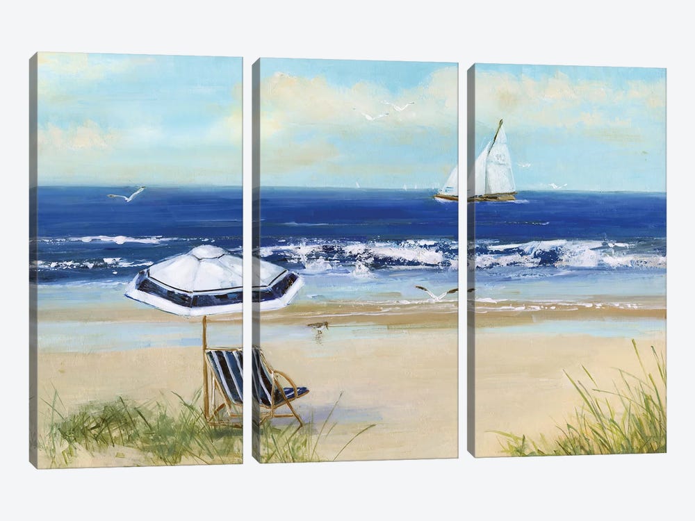 Beach Life I by Sally Swatland 3-piece Canvas Art Print