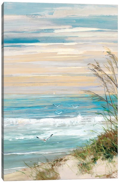 Beach at Dusk Canvas Art Print - Grass Art