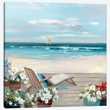 Beach House View Canvas Print #SWA165} by Sally Swatland Canvas Print