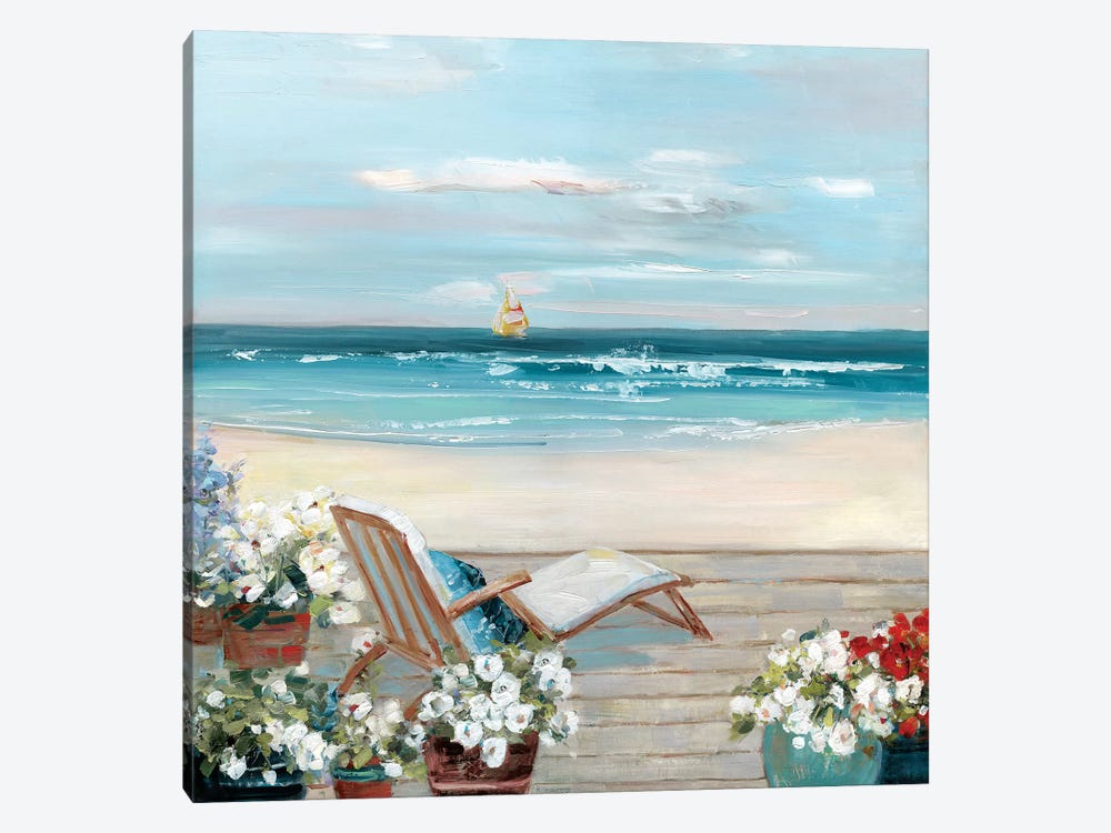 Beach House View by Sally Swatland 1-piece Canvas Art Print