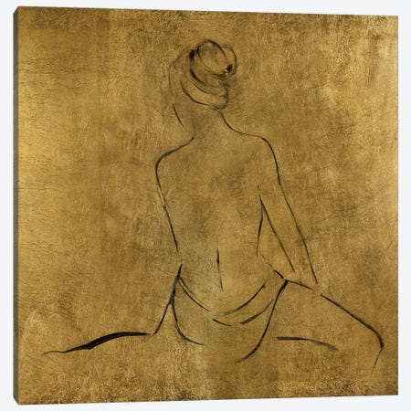 Golden Bather II Canvas Print #SWA192} by Sally Swatland Canvas Print