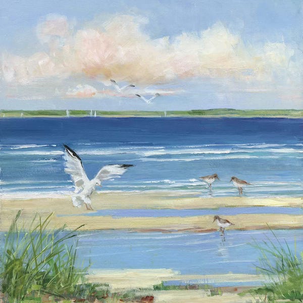 Large Coastal Art - Canvas Prints: Beach Combing I by Sally Swatland