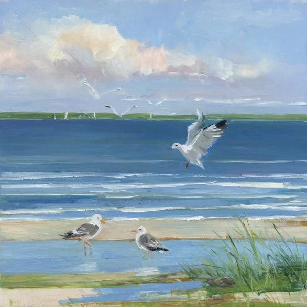 Large Coastal Art - Canvas Prints: Beach Combing II by Sally Swatland