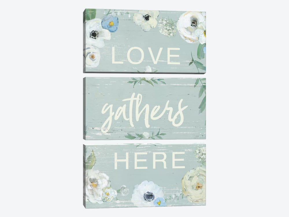 Love Gathers Here by Sally Swatland 3-piece Canvas Wall Art