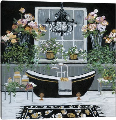 Femme Noir Bath I Canvas Art Print - Sally Swatland