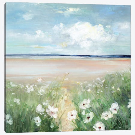Ocean Wildflowers Canvas Print #SWA251} by Sally Swatland Canvas Art