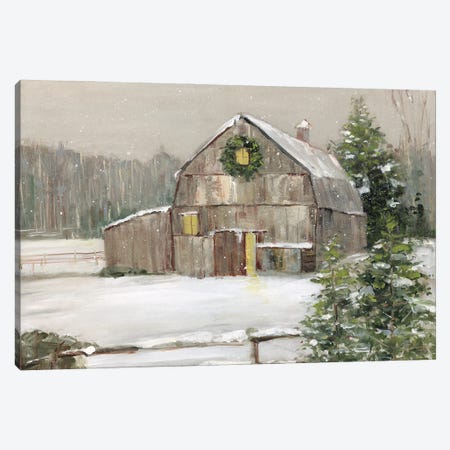 Winter Barn Canvas Print #SWA262} by Sally Swatland Canvas Art Print