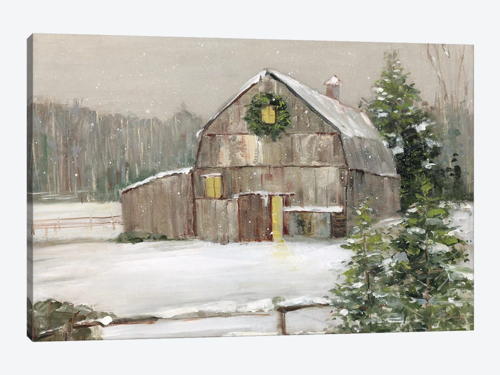 Winter Barn by Sally Swatland 1-piece Canvas Artwork