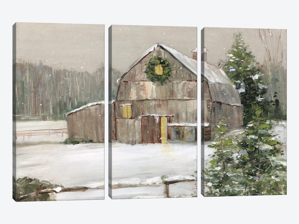 Winter Barn by Sally Swatland 3-piece Canvas Artwork