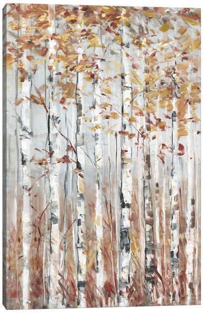 Copper Forest Canvas Art Print - Birch Tree Art