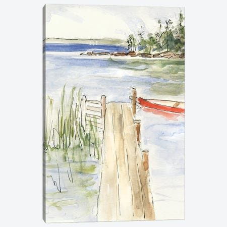 Sketchy Pier Canvas Print #SWA290} by Sally Swatland Canvas Wall Art