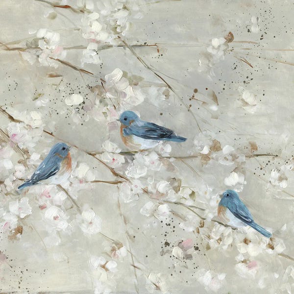 Floral & Botanical: Blue Bird Melody II by Sally Swatland