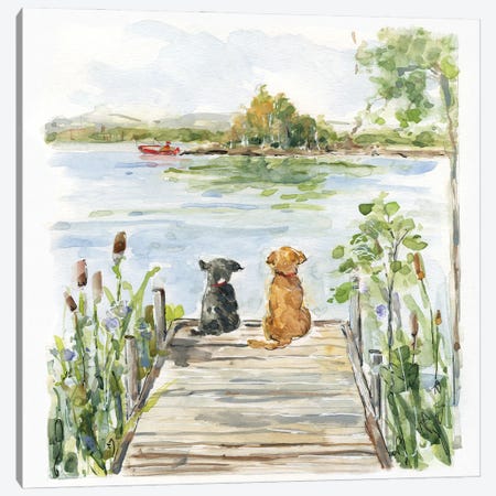 Lake Buddies Canvas Print #SWA310} by Sally Swatland Canvas Art Print